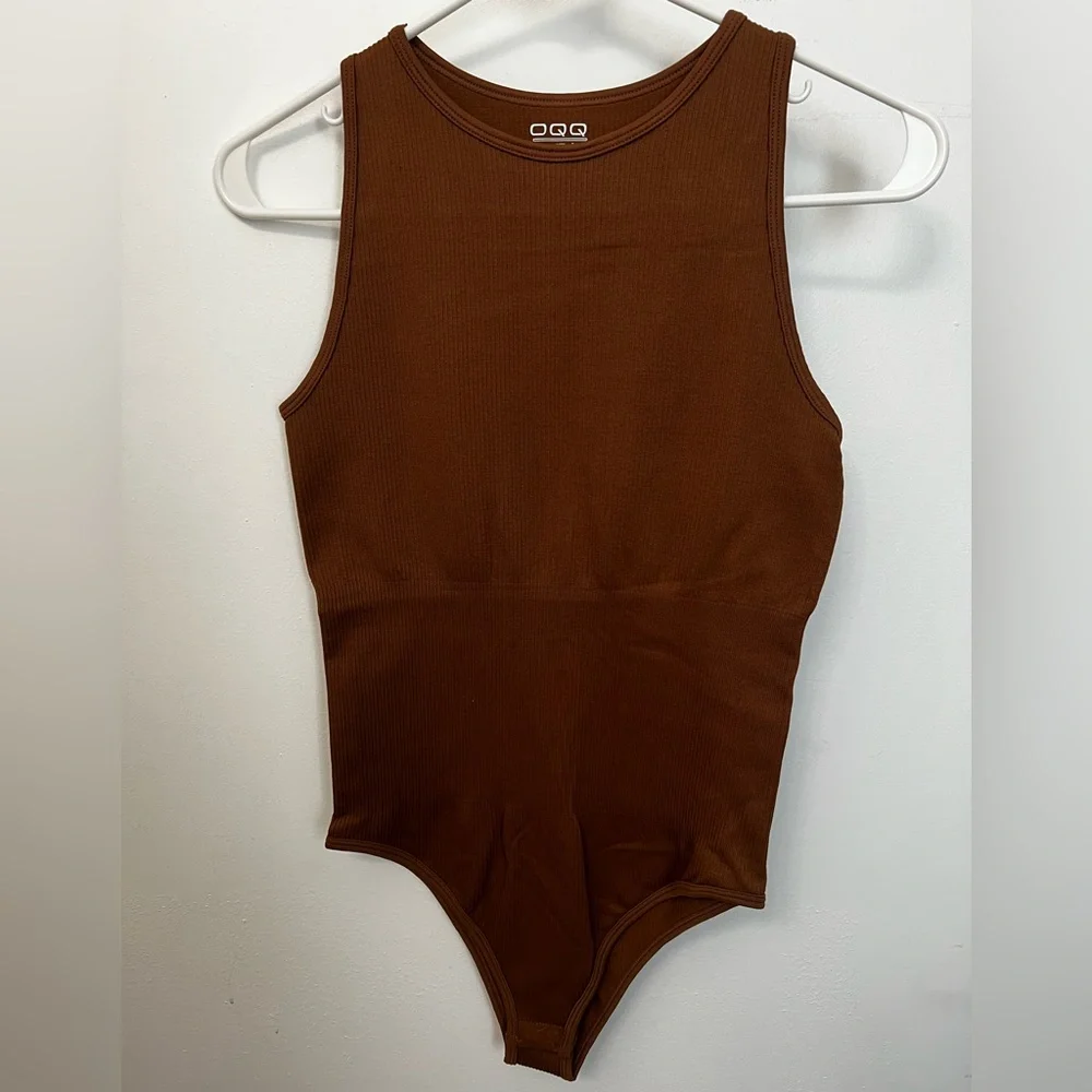 OQQ Tummy Control Ribbed Bodysuit